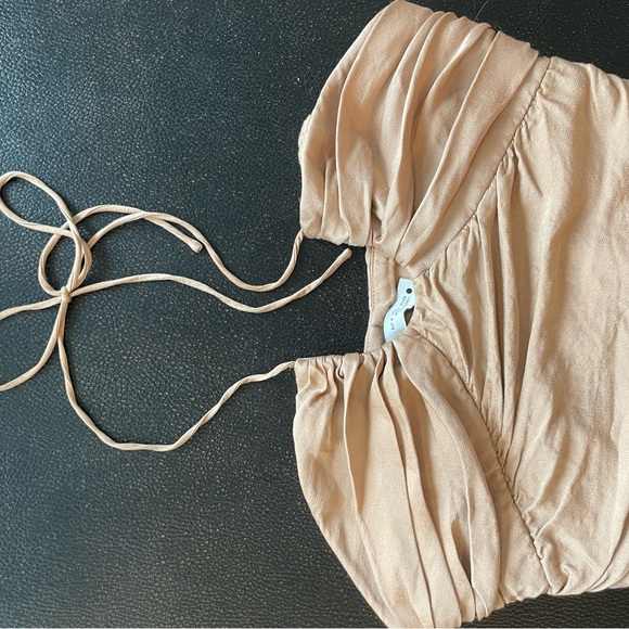 Zara Draped Satin Halter Crop Top - Picture 3 of 6